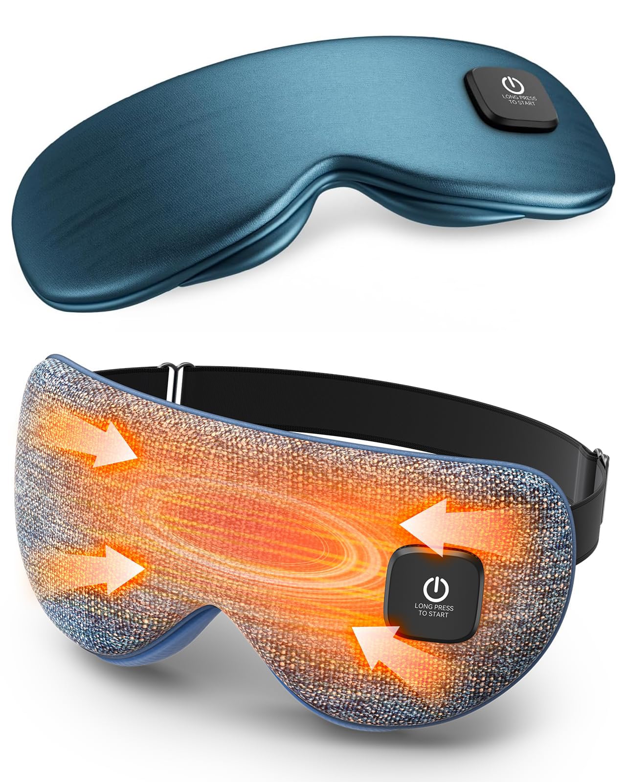 Photo 1 of Heated Eye Mask - Cordless Eye Mask for Dry Eyes, Eye Relief, Improved Sleep, Washable Eye Heating pad for Travel and with Replaceable Shell (Striped Blue)