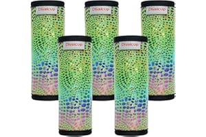 DIVALCUP Neoprene Luggage Handle Wrap, 5 Pack Trolley Case Grip Suitcase Identifier Protective Cover, Colorful Green