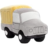 Bedtime Originals Construction Zone Plush Dump Truck Stuffed Toy - Gray | 9 Inches Long, 6 Inches Tall, 4.5 Inches Wide, Made of Soft Velour, Safe for All Ages, Gray/Yellow