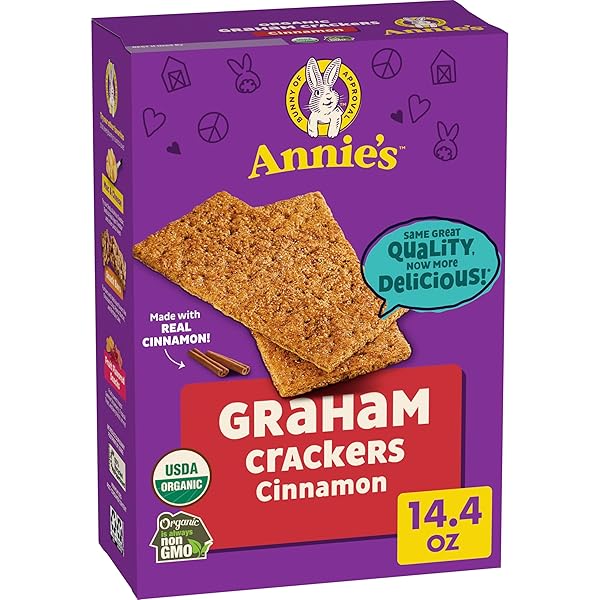 ANNIE’S ORGANIC GRAHAM CRACKERS, CINNAMON, MADE WITH WHOLE...