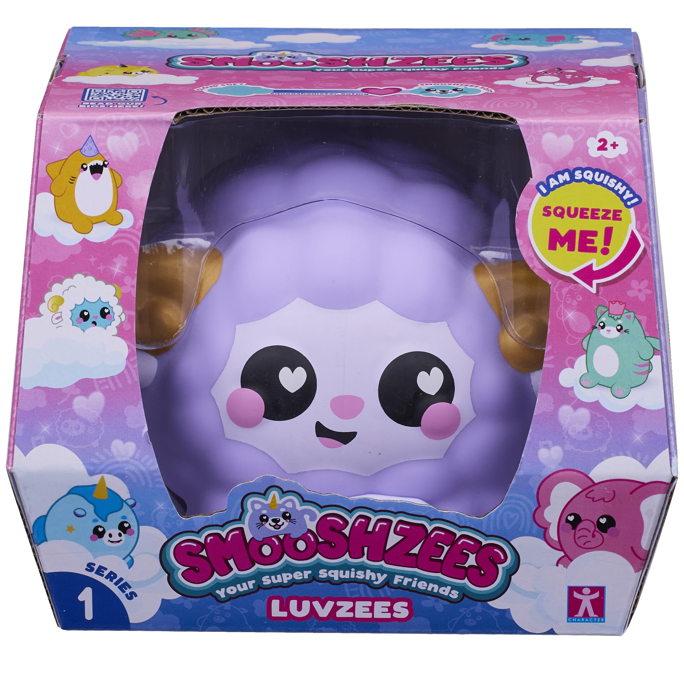 Smooshzees Luvzees, Willow, Purple Sheep, Collectable Characters, Supersoft, Cuddly and Squishy!