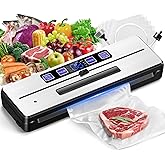 KingSom Vacuum Sealer Machine, 8 in1 Food Vacuum Sealers with Digital Timer,80KPA Compact Vacuum Sealer for food,Build-in Cutter,Dry/Moist/Moist+/Soft Modes,food Sealer Vacuum Sealers with Vacuum Bags