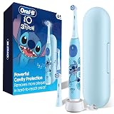 Oral-B iO Kids Limited Rechargeable Electric Powered Toothbrush, Stitch with 1 Gentle Care Brush Head - Automatic Pressure Sensor to Protect Gums - 3 Cleaning Settings - 2 Min Music Timer