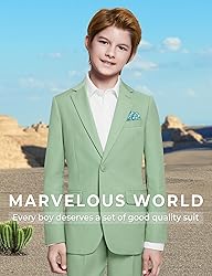 Marvelous World Boys Suits Light Avocado Slim Fit