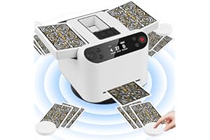 FOSMIJIZ Smart Automatic Card Shuffler and Dealer 2-in-1, Ultra Quiet, 360° Rotating Card Shuffling&Dealing Machine,Suitable for uno shuffler Card Machine,Monopoly Deal, Five Crowns, Home Card Games