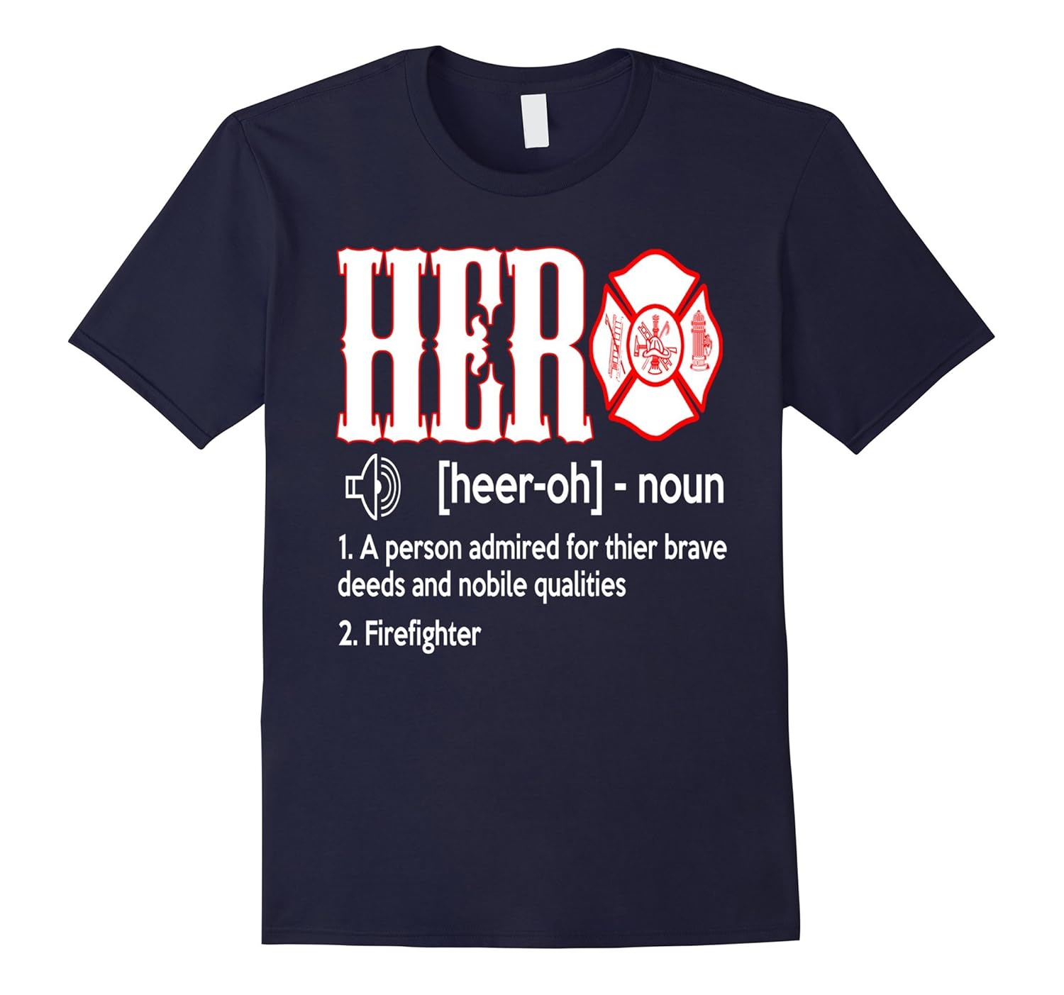 Firefighter Noun - HERO Firefighter - Firefighter Gift Tess-Rose