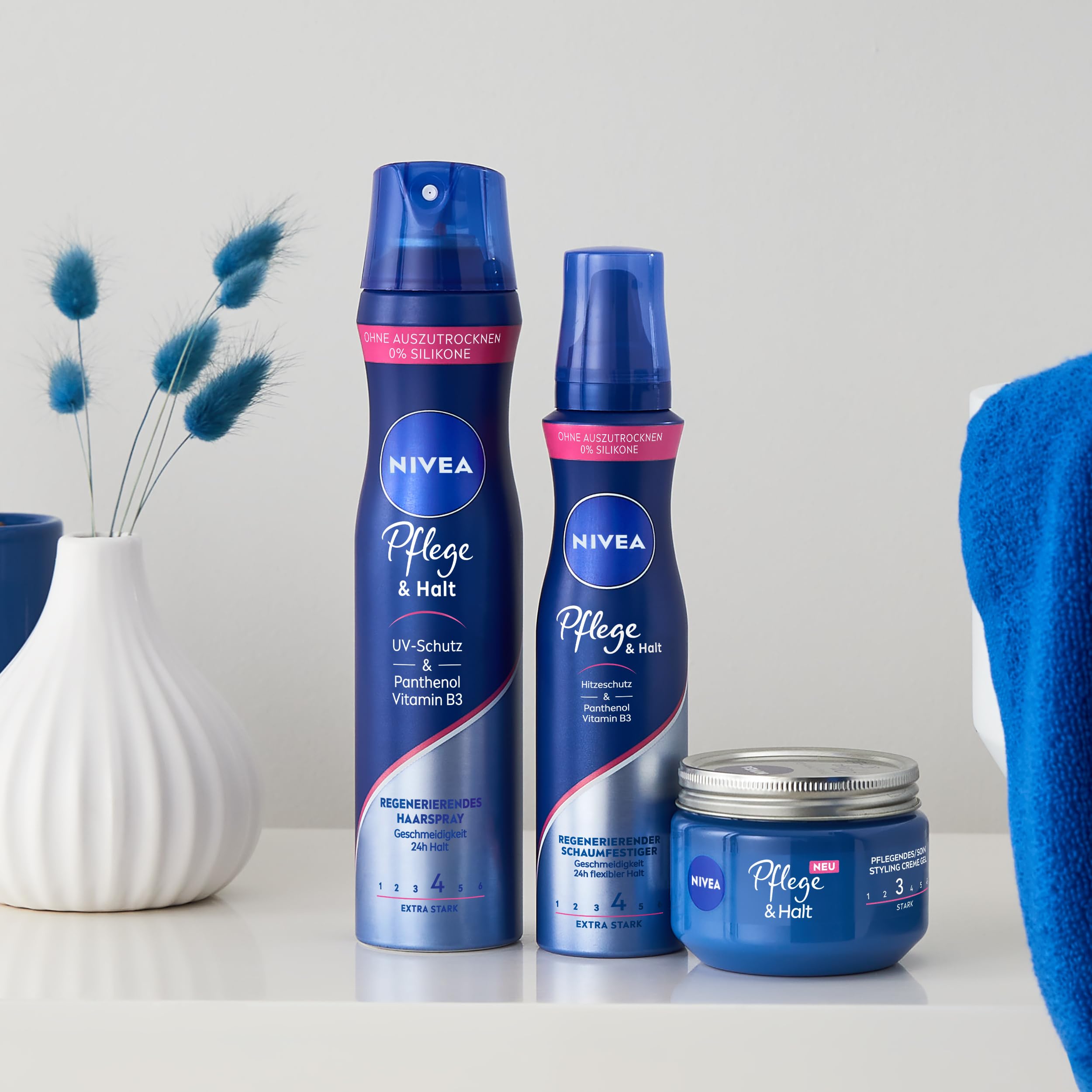 NIVEA Haargel, einfaches Haarstyling für natürlich aussehende Looks mit starkem Halt, Styling Gel mit Vitamin B3, Pflege & Halt Pflegendes Styling Creme Gel (150 ml) 4