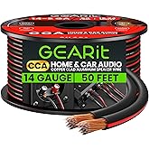 14AWG Speaker Wire, GearIT Pro Series 14 AWG Gauge Speaker Wire Cable (50 Feet / 15.24 Meters) Great Use for Home Theater Spe