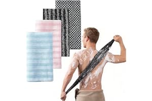 Exfoliating Shower Towel & Gloves–Double-Sided Antibacterial Body Scrubber for Back and Smooth Skin,Exfoliating Towel for Men