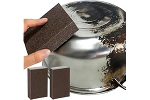 Carborundum Scouring Sponge, Nano Emery Cleaning Pads for Pots Pans and Grill Rust Removal, Multipurpose Scrubber Sponge for 