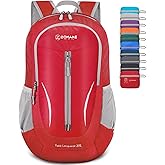 ZOMAKE Ultra Lightweight Packable Backpack 25L, Foldable Hiking Backpacks Water Resistant Small Folding Daypack for Travel(Red)