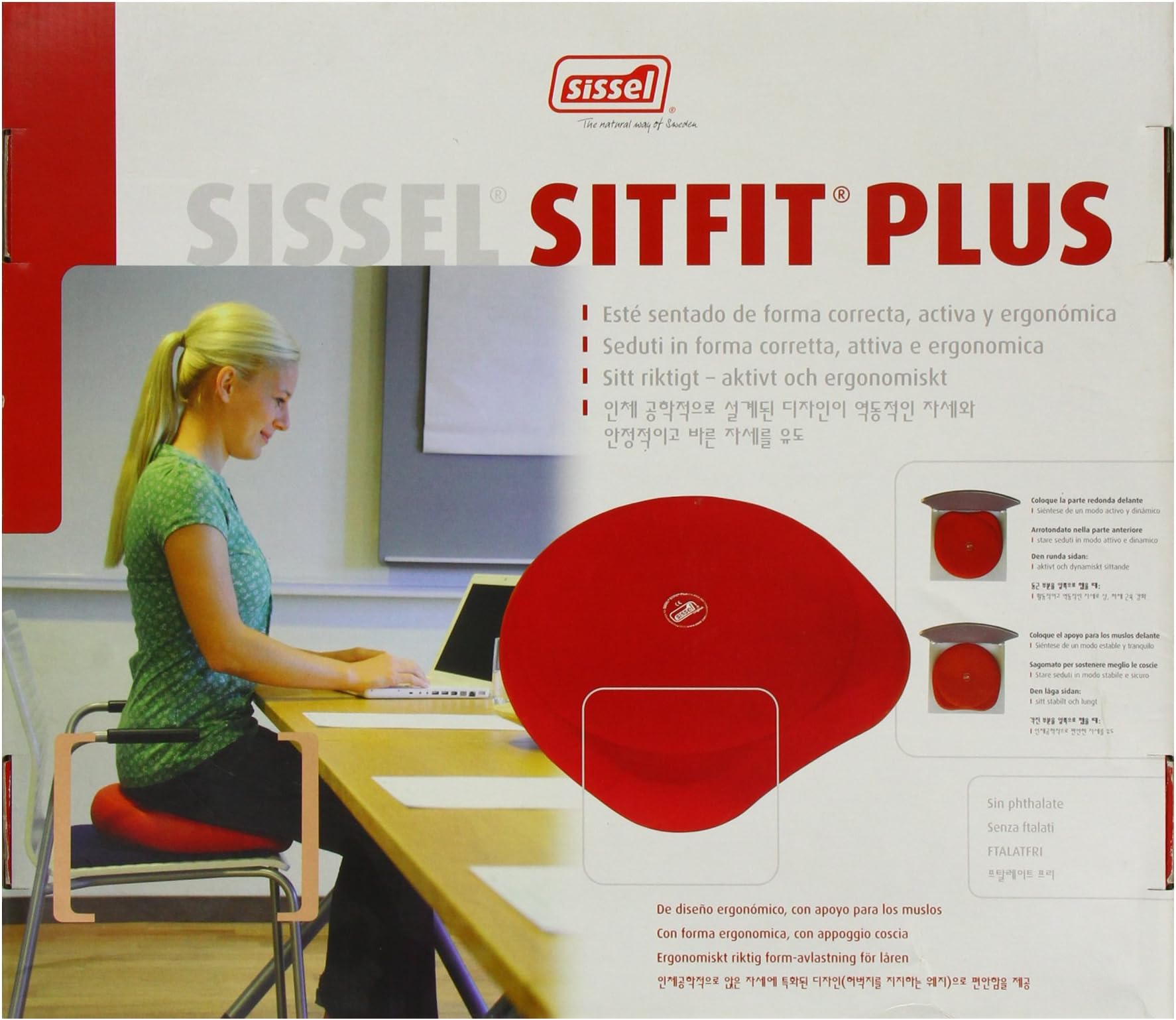 SISSEL SITFIT PLUS SEAT CUSHION. Active sitting one side and comfort sitting on reverse - Black