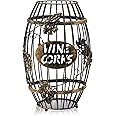 ZOOFOX Wine Cork Holder, Barrel-Shaped Metal Wine Cork Holder with Large Capacity, Decorative Vino Cork Storage Box for Kitchen, Great Gift Idea for Wine Lover