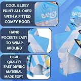 Bluey Hooded Towel Poncho 100% Cotton Kids Beach Bath Swiming Wrap view 4