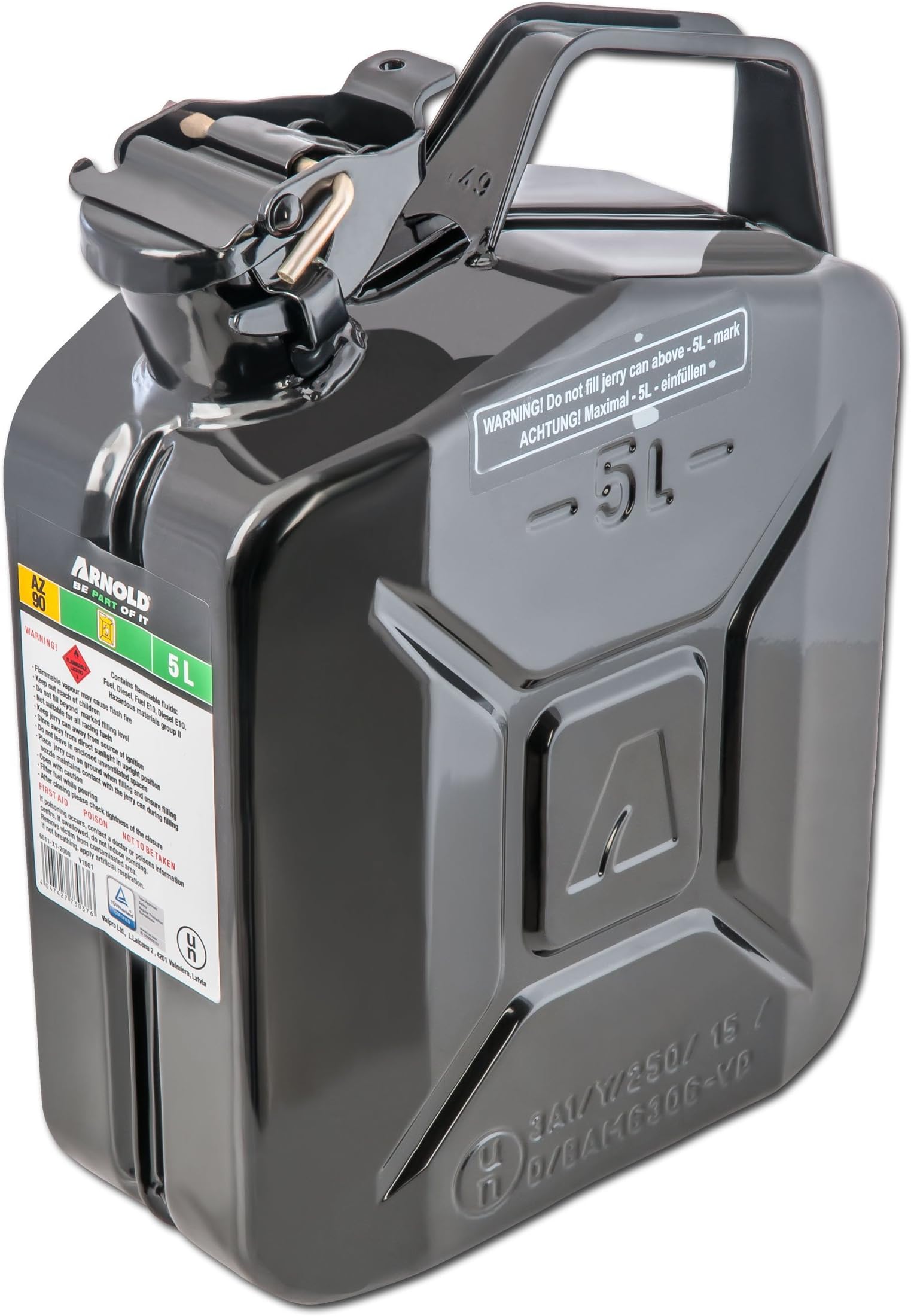 ARNOLD Metall-Kraftstoffkanister 5 L 6011-X1-2000 Fuel Canister 5 litres, Black