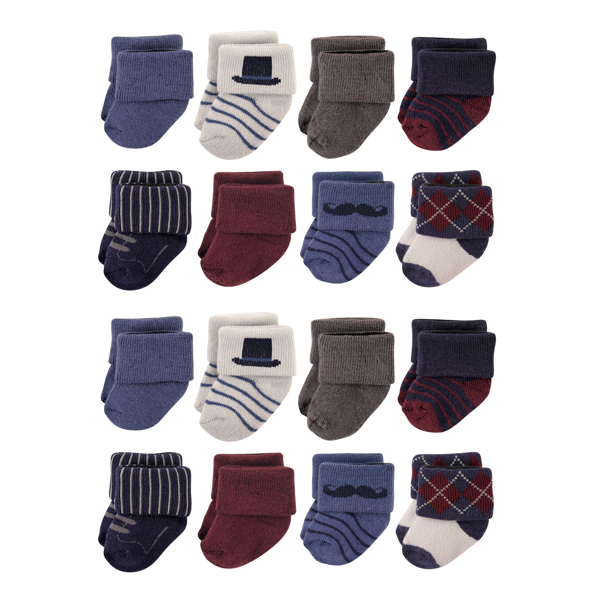 Photo 1 of Hudson Baby Unisex Baby Cotton Rich Baby Terry Socks 16-Pack, Gentleman, 0-6 Months