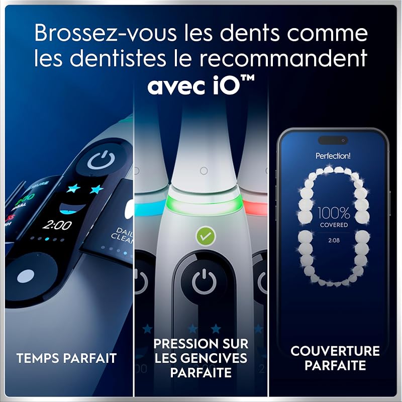 Brosse à Dents Electrique iO 6, 3 Brossettes de Rechange, Grise