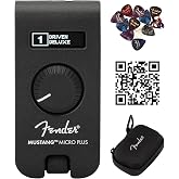 Fender Mustang Micro Plus Headphone Amplifier Bundle with Case, Austin Bazaar Exclusive 12-Pack Picks, and Instructional DVD