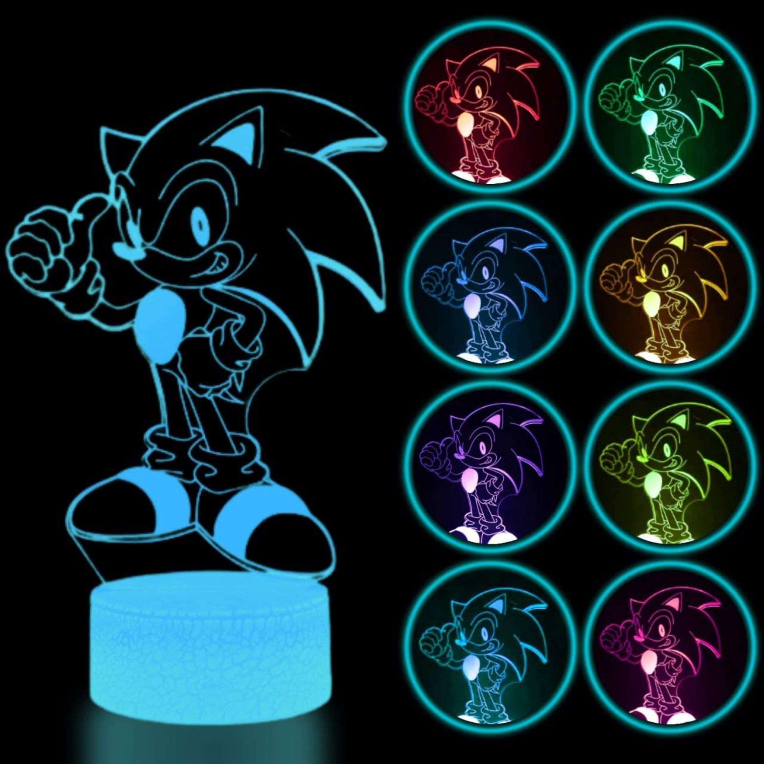Photo 1 of YARRD Sonic Night Light for Kids Sonic Lamp Led Night Lights 3D Illusion Lamps for Boys Room