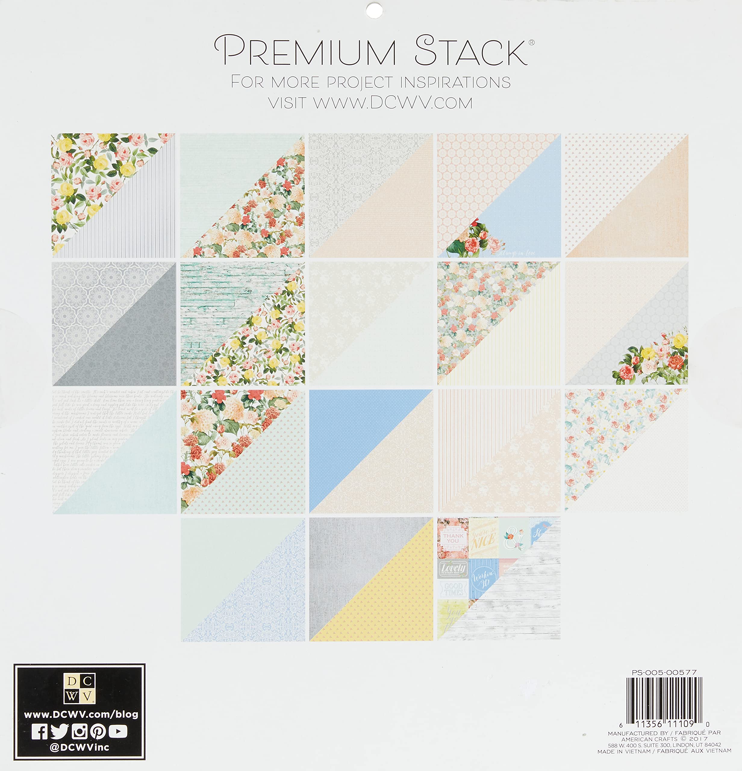 American Crafts Dcwv Double-Sided Paper Stack, Multi-Colour, 29.21 x 31.75 x 1.01 cm