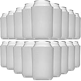 TahoeBay Bulk Blank Beer Can Cooler Sleeves (100-Pack) Sublimation Blanks for Vinyl Plain Soft Foam Can Sleeves Coolers for Soda Cans & Bottles Black, White, Assorted Solid Color (Gray)