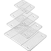 Vyndicca Baking Cooling Rack Set Stainless Steel Baking Racks, Roasting Rack for Roasting Grilling Cooking and Baking, Heavy Duty Wire Racks, Oven & Dishwasher Safe, 4 Various Sizes