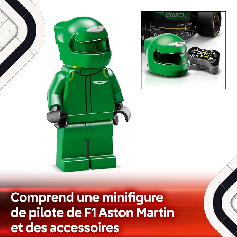 Speed Champions Voiture F1 Aston Martin Aramco AMR24 - Jeu de Construction avec Voiture de Course - Minifigurine Collector de Pilote de Formule 1 - Cadeau pour garçons et Filles dès 10 Ans 77245