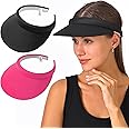 2 Pack Visor Women Men Sun Hat Clip On Visors Adjustable Sport Wide Brim Cap