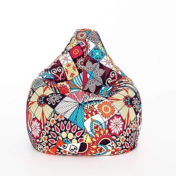 Aart Classic Cotton Canvas Digital Printed Bean Bag XXXL Size Filled with Beans