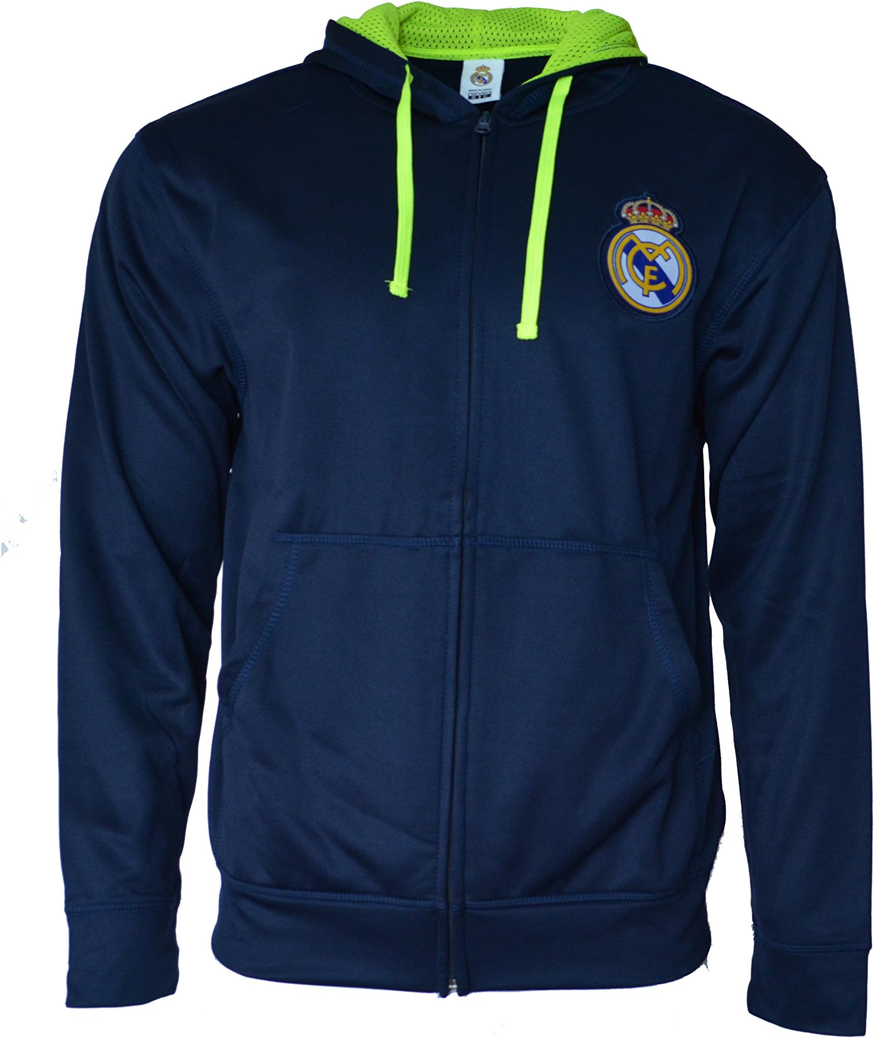 Icon Sports Gruop Real Madrid Hoodie Fleece Lining Sweatshirt Jacket Navy New Season (Navy, S)