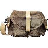 Domke F-8 Small Crossbody travel bag for Cameras &amp; electronics Ruggedwear | Fits 1-2 Cameras plus Accessories Removable Padded Divider Water-Resistant Durable Cotton Canvas Sling bag for Men and Women