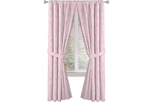 Jay Franco Window Curtains for Bedroom 4-Piece Drape Set with 2 Tiebacks, Pink - Hello Kitty, 42" W x 84" L (Pack of 2)