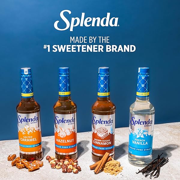 SPLENDA COFFEE SYRUP, FRENCH VANILLA, SUGAR FREE, FLAVORED LIQUID SYRUPS FOR DRINKS, 750 ML BOTTLE