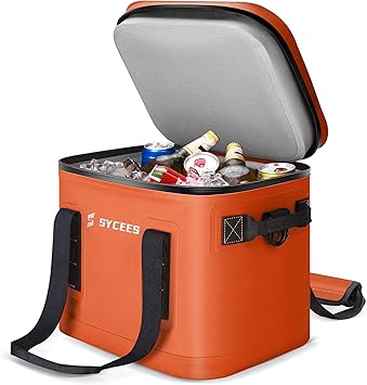Amazon Sycees 24缶 ポータブル 断熱 ソフトクーラーバッグ 漏れ防止 防水 ボトルオープナー ショルダーストラップ付き キャンプ ハイキング 釣り ゴルフ 旅行 ピクニック ビーチ用 オレンジ Sycees クーラーボックス