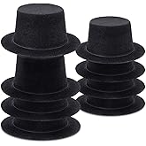 Skylety 8 Pieces Snowman Hats for Crafts Mini Top Felt Top Small Black Hats Craft for Christmas Party Snowman Craft Decor