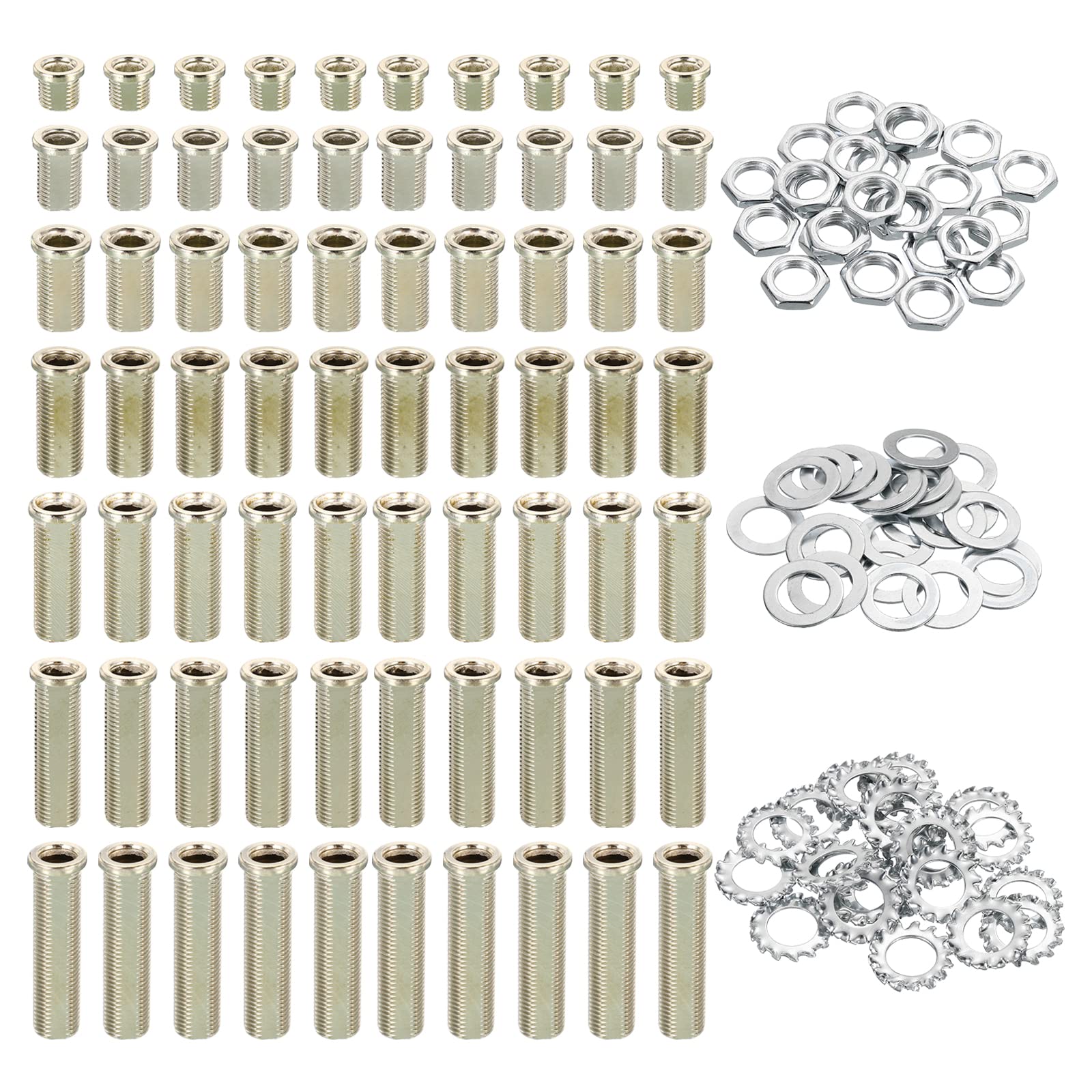 PATIKIL M10 Round Head Hollow Screw Bolts, 4 in 1 / 140Pieces Through Hole Bolt Chandelier Fasteners with Round Head Nut and Gasket