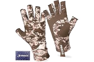 Pristis UPF 50+ Fishing Gloves, Breathable UV Protection Half-Finger Sun Gloves for Kayaking Paddling Hiking Sailing Rowing H