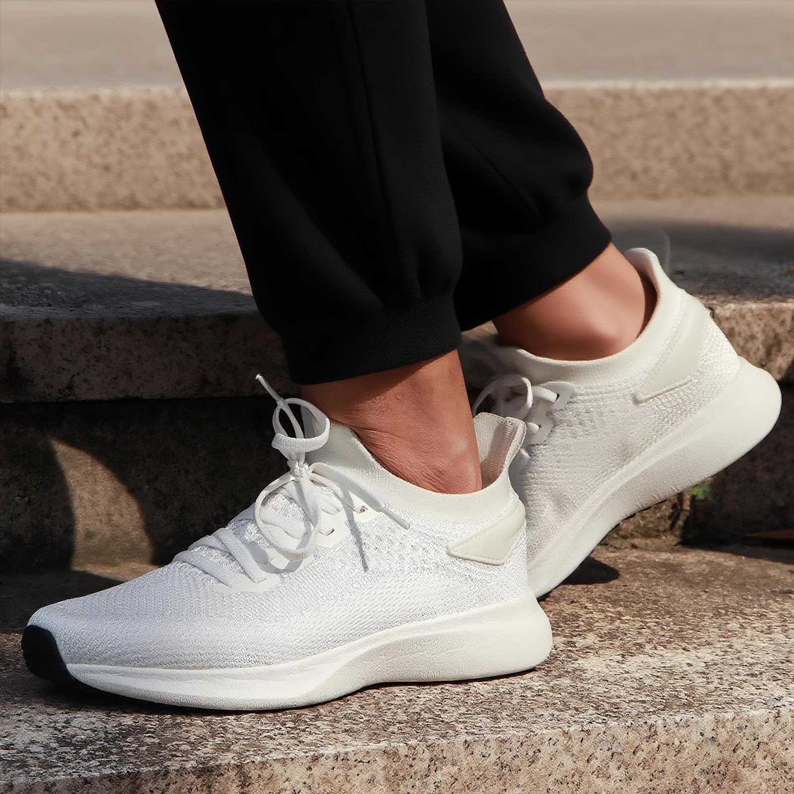 Giniros Sneaker Herren Schuhe Leichte Straßenlaufschuhe Jogging Weiß 43EU 2