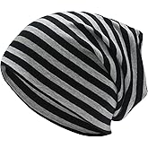ZLYC Cotton Thin Slouchy Beanie Hat for Men Women Fashion Soft Stretch Knit Skull Cap
