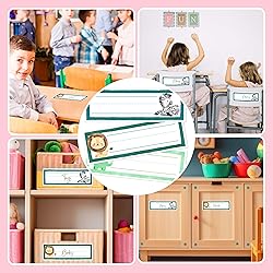 30 Name Tags for Classroom Cubbies, 3x9 in Woodland