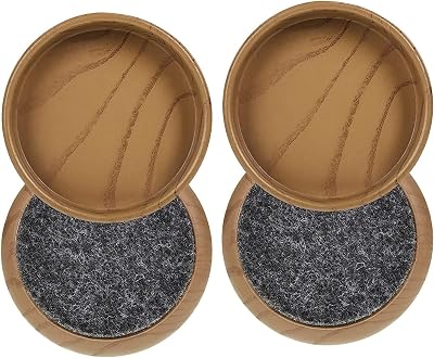 DDGAO Felt Floor Cups 4x Dark Wood Small 44mm Protect Floors from Scratches