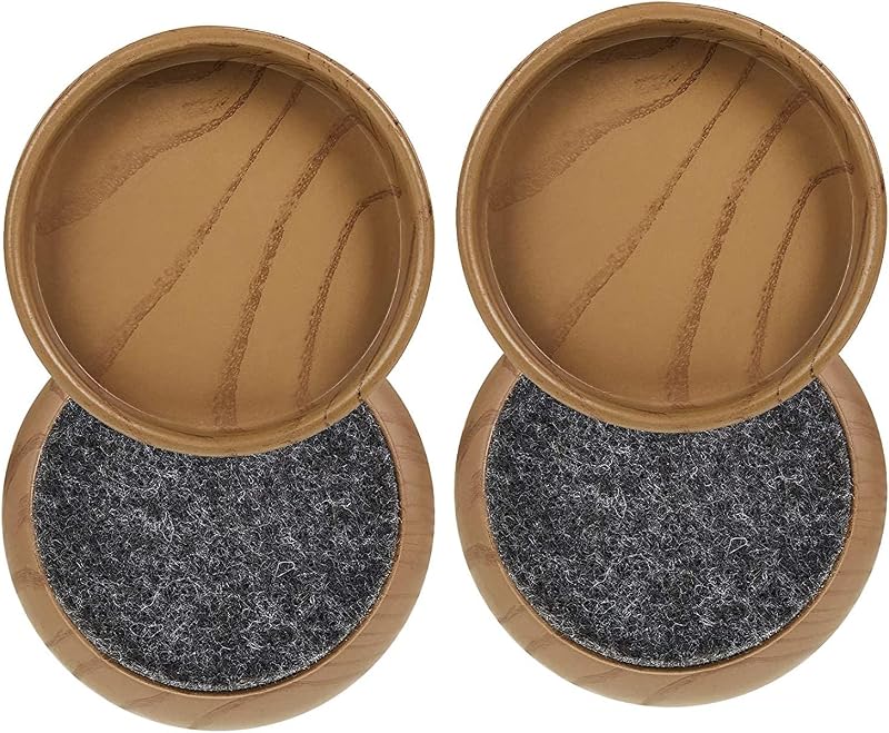 DDGAO Felt Floor Cups 4x Dark Wood Small 44mm Protect Floors from Scratches
