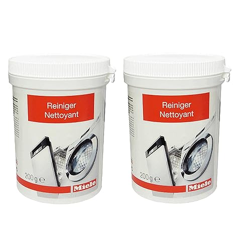 2er Pack Miele Maschinenreiniger 10133940 - Passend für Geschirrspüler, Waschmaschinen 200 g / Spülmaschinengeeignet