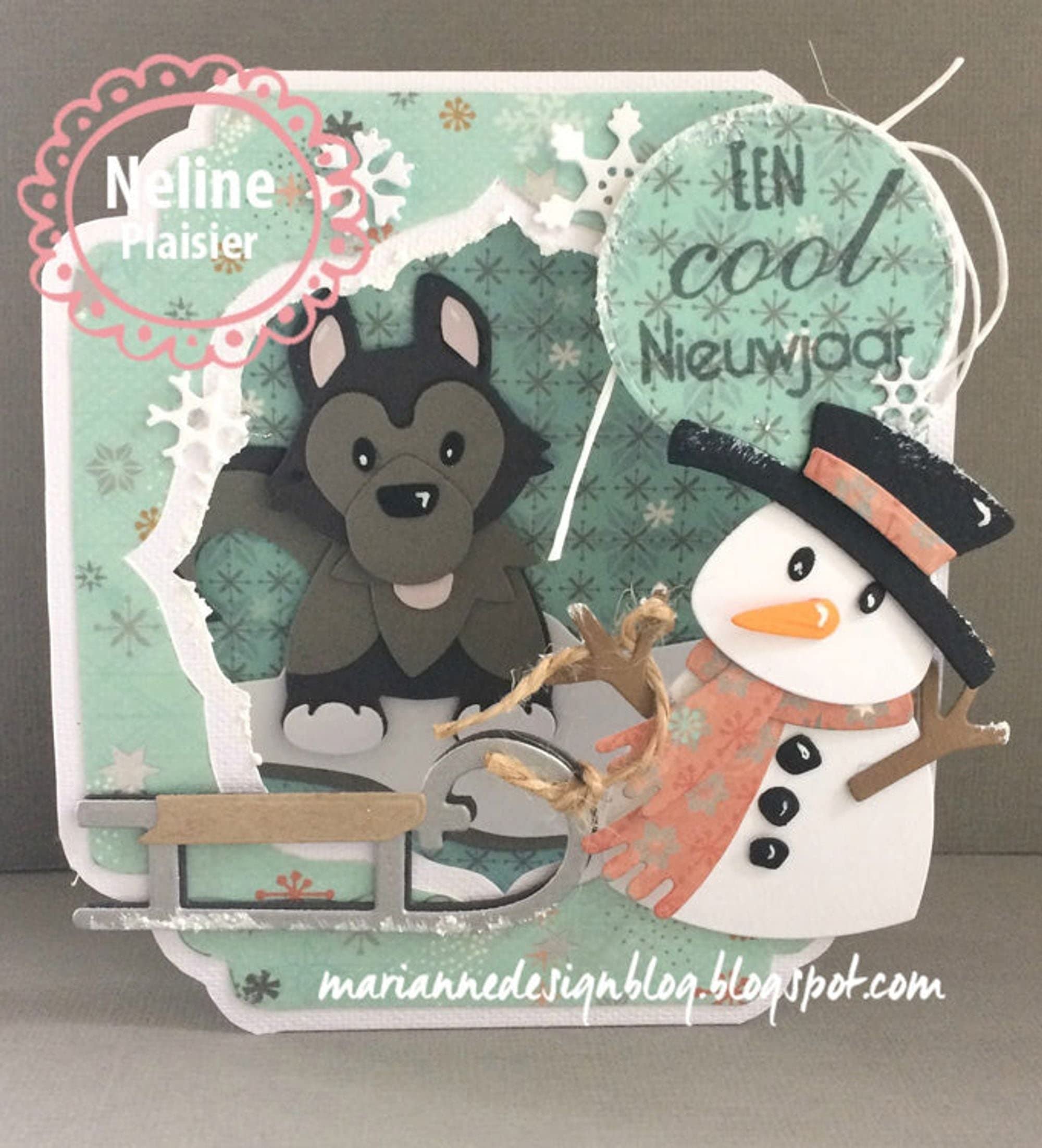 Marianne Design Collectables Eline's Husky Die, Pink,21.1 x 15.4 x 0.2 cm