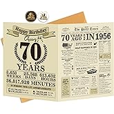 Ogeby Funny 70th Birthday Gifts for Women Men, Jumbo 70th Birthday Card for Dad Mom Grandma Grandpa, Gifts for 70 Year Old Woman Man, Vintage Back in 1956 Bday Decorations