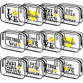 Reginary 12 Pcs 7 x 4.7 x 2.4'' Softball Makeup Bag Softball Gifts for Team Clear PVC Softball Cosmetic Case Softball Goodie Bag Stuffers Accessories for Woman Toiletry Zipper Pouch Team Party Favors