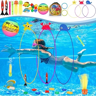 Set De 24 Gemas Acrílicas Para Buceo – Cristales De Colores Con Temática Oceánica, Perfectas Para Jugar En La Piscina, La Playa O Decorar Fiestas Piratas