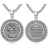 SOESON Memento Mori Necklace 925 Sterling Silver Vintage Skull Amulet Memento Mori Jewelry Gift for Men Women 20 + 2 Inch Chain