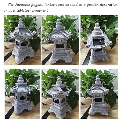 Buy Tcgjm Imitation Stone Pagoda Stupa Lantern Outdoor Garden Statue Asian Decorative Solar Waterproof Garden Sculpture Japanese Style Lantern Pagoda Solar Powered Led Outdoor Decor Garden Light Online In Indonesia B08dybq28p