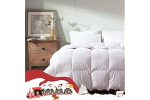 WENERSI Feather Down Comforter Queen Size,Hotel Style Bedding Comforter,750+ Fill Power,1200TC,100% Organic Cotton Fabric,All Season Grey Duvet Insert with 8 Corner Tabs